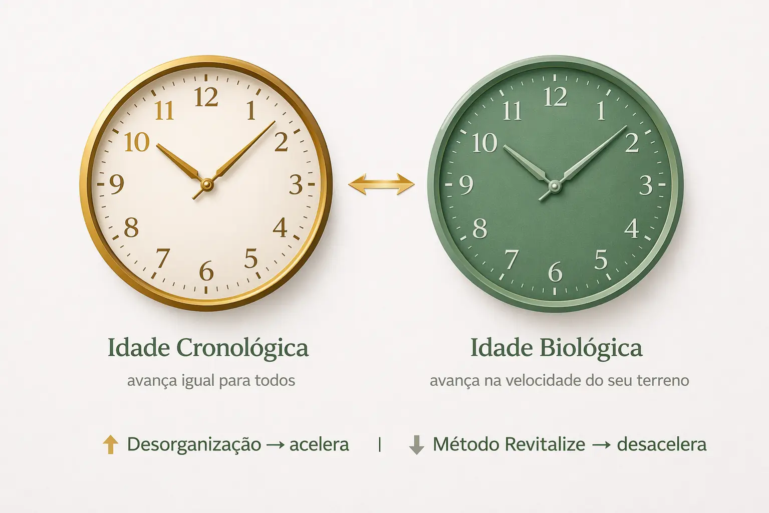 Idade cronológica versus envelhecimento biológico — Clínica de Longevidade